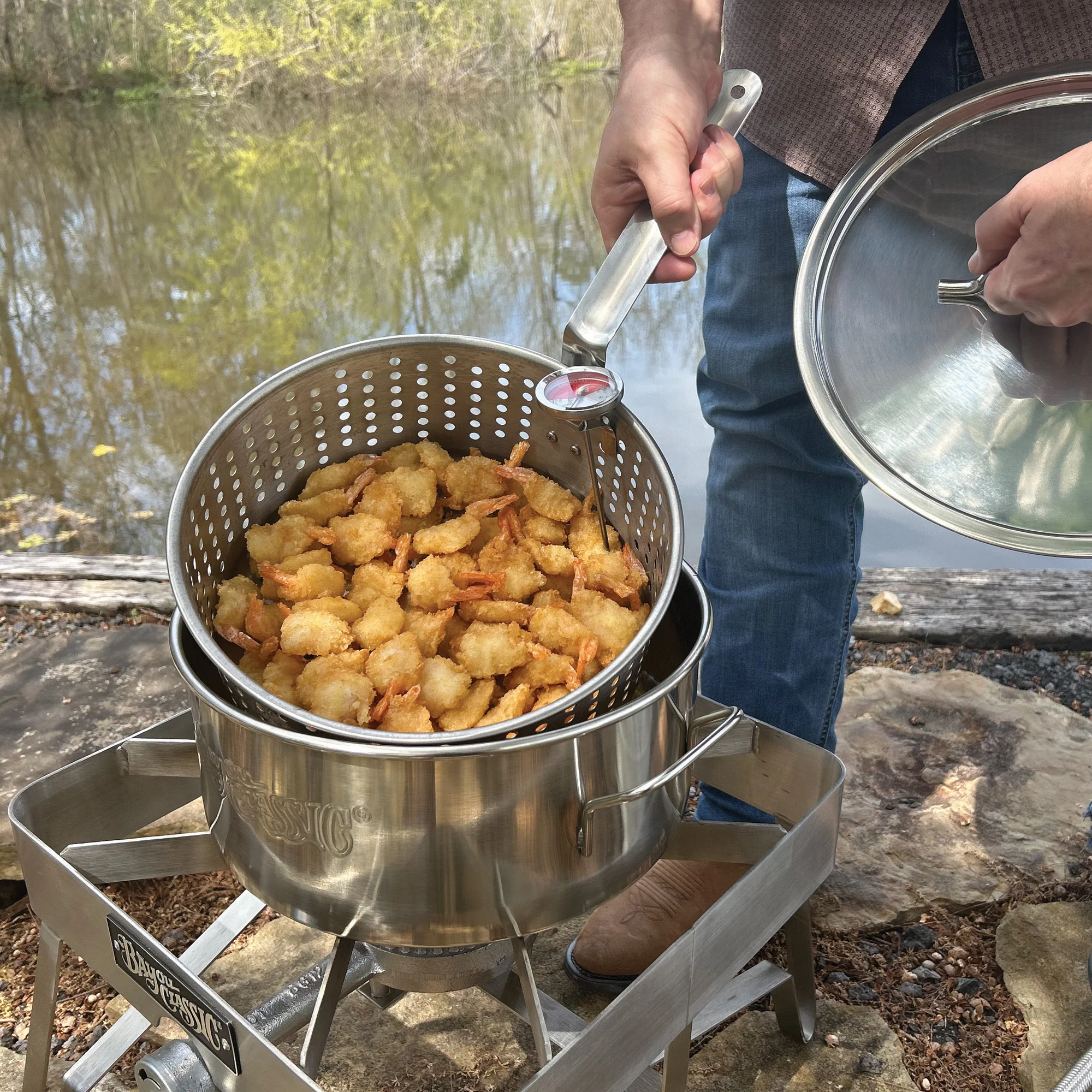 10-qt Stainless Fry Pot with Basket - Image 3