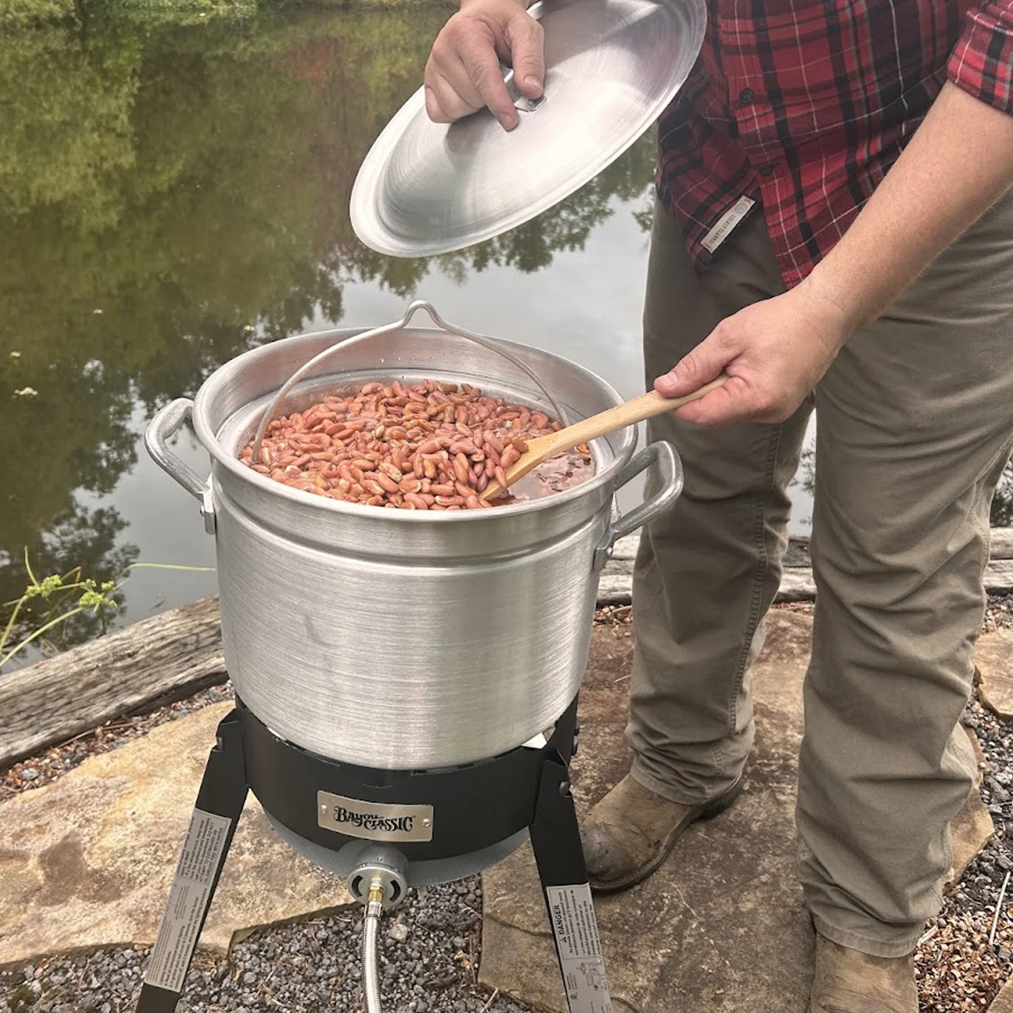 34-qt Aluminum Stockpot with Basket - Image 4